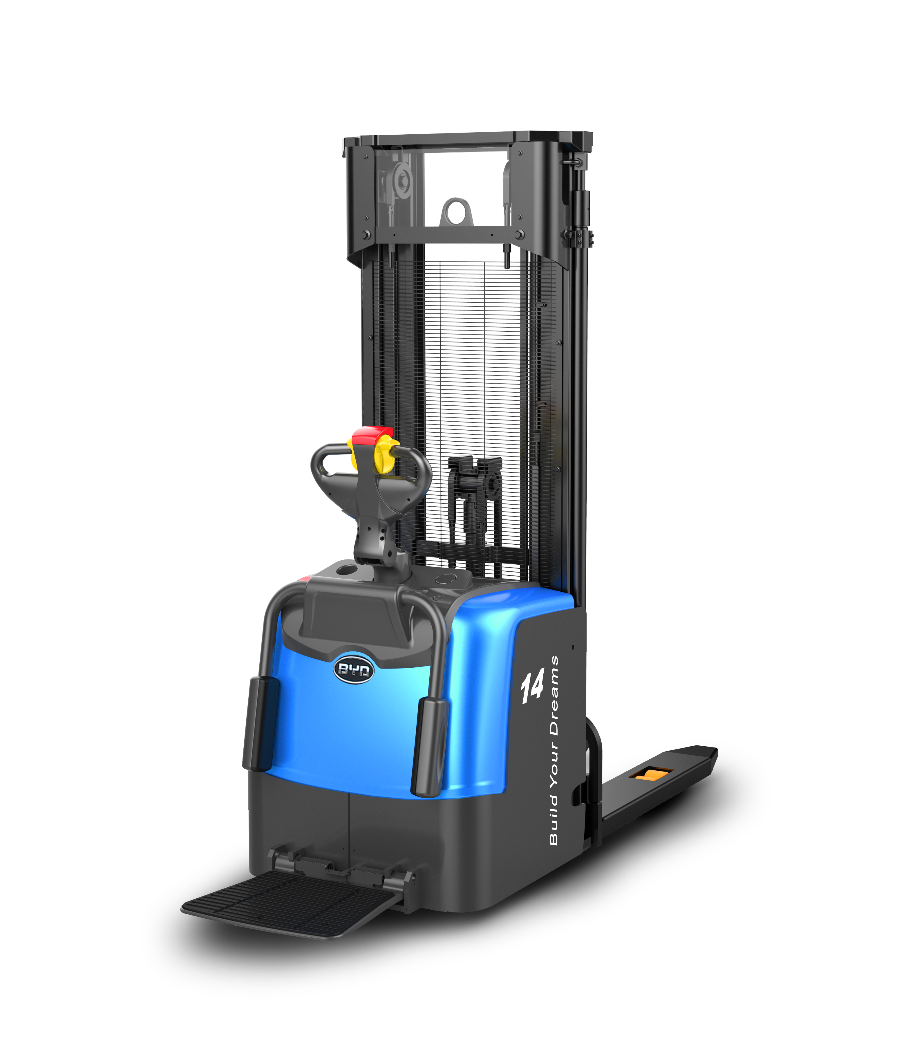 比亞迪叉車S14PS國度級1.4T步行式/站駕式托盤堆垛車參數配置報價